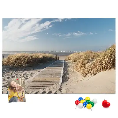 Beach view cork memo board