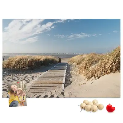 Beach view cork memo board