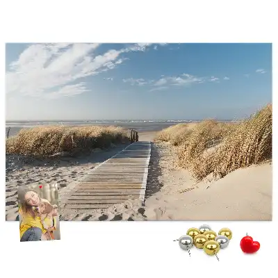 Beach view cork memo board