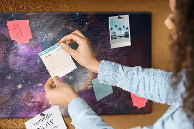 Printed Cork Board Galaxy world