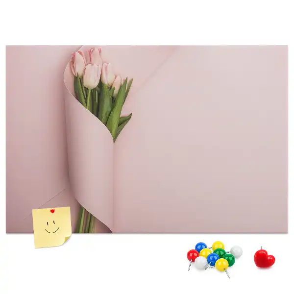 Printed Cork Memo Board in Flower Bouquet Design