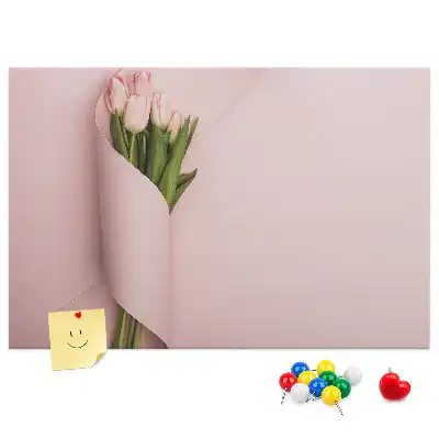 Printed Cork Memo Board in Flower Bouquet Design