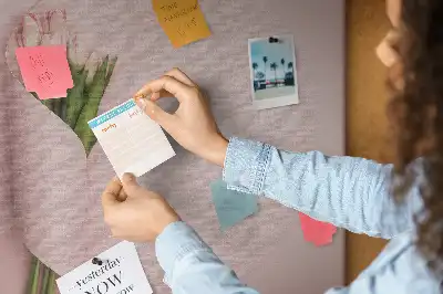 Printed Cork Memo Board in Flower Bouquet Design