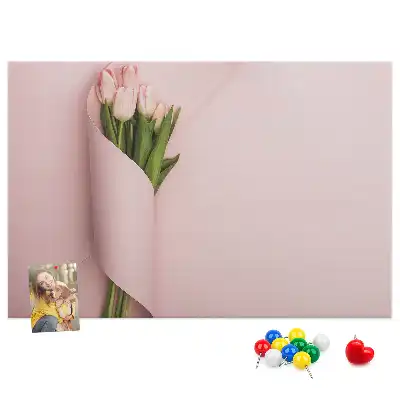 Printed Cork Memo Board in Flower Bouquet Design