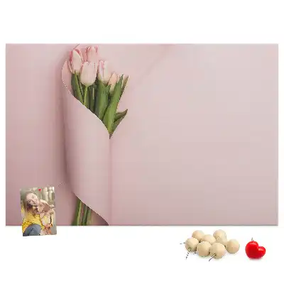 Printed Cork Memo Board in Flower Bouquet Design
