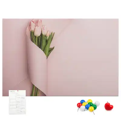 Printed Cork Memo Board in Flower Bouquet Design