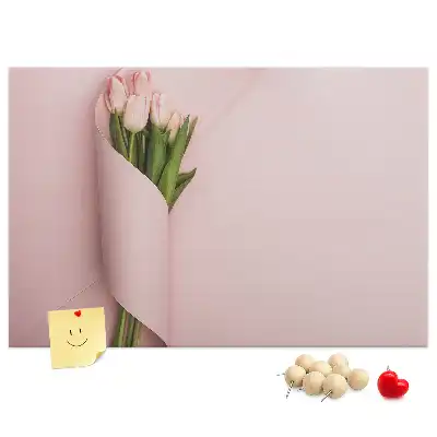 Printed Cork Memo Board in Flower Bouquet Design