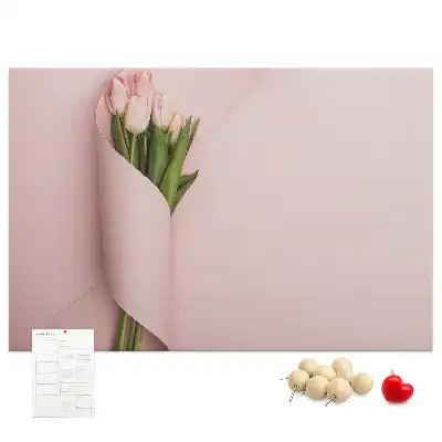 Printed Cork Memo Board in Flower Bouquet Design