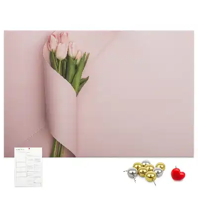 Printed Cork Memo Board in Flower Bouquet Design