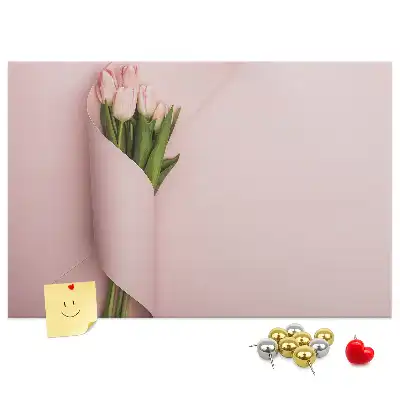 Printed Cork Memo Board in Flower Bouquet Design