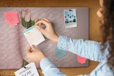 Printed Cork Memo Board in Flower Bouquet Design