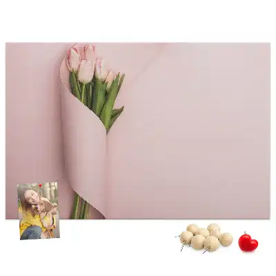 Printed Cork Memo Board in Flower Bouquet Design