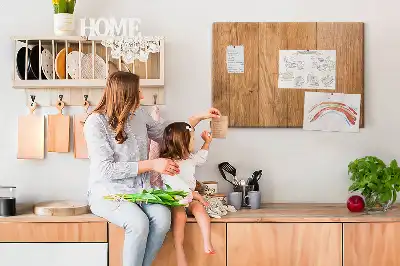 Cork memo board with wooden frame