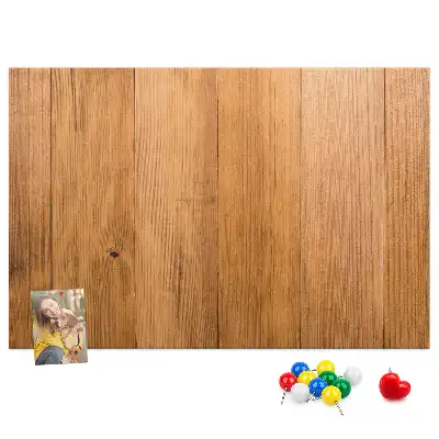 Cork memo board with wooden frame