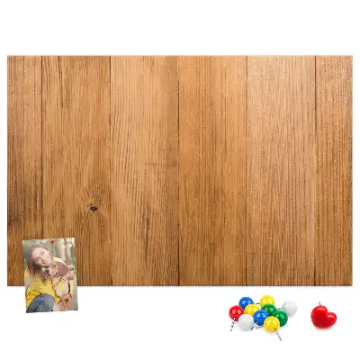 Cork memo board with wooden frame
