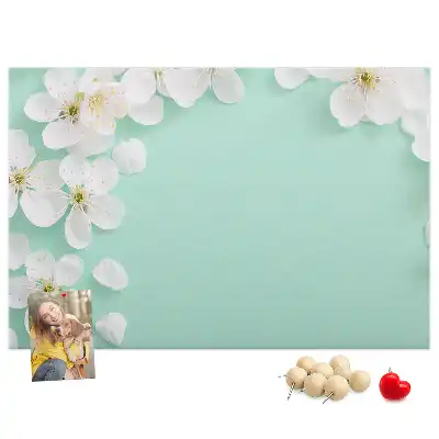 Printed Cork Board Blooming daisies