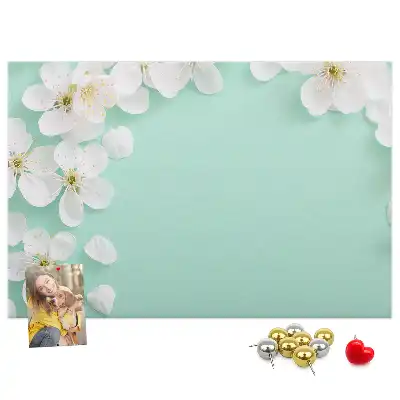 Printed Cork Board Blooming daisies