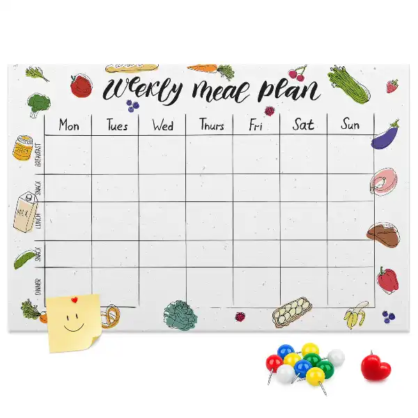 Printed Cork Board Weekly menu