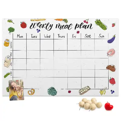 Printed Cork Board Weekly menu
