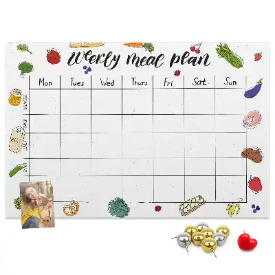 Printed Cork Board Weekly menu