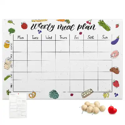 Printed Cork Board Weekly menu