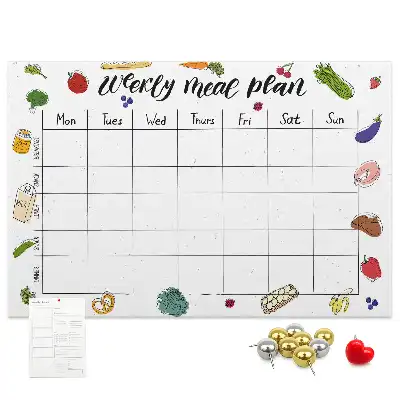 Printed Cork Board Weekly menu