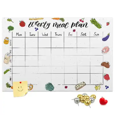 Printed Cork Board Weekly menu