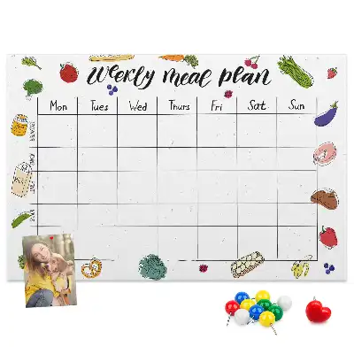 Printed Cork Board Weekly menu
