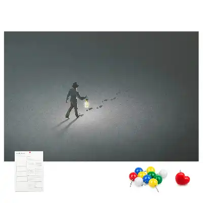 Printed Cork Memo Board Wanderer in the dark
