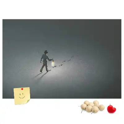 Printed Cork Memo Board Wanderer in the dark