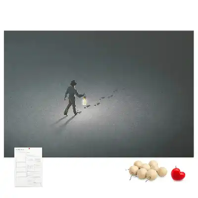 Printed Cork Memo Board Wanderer in the dark