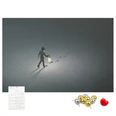 Printed Cork Memo Board Wanderer in the dark