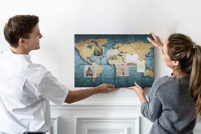 3D World Map Cork Memo Board