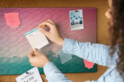 Gradient sky cork memo board