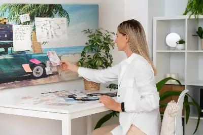 Holiday beach printed cork memo board