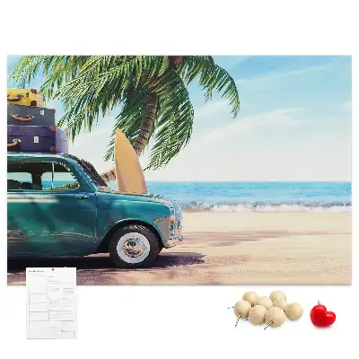 Holiday beach printed cork memo board
