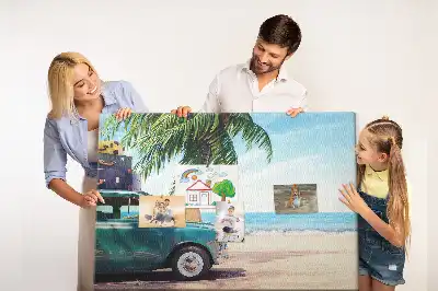 Holiday beach printed cork memo board