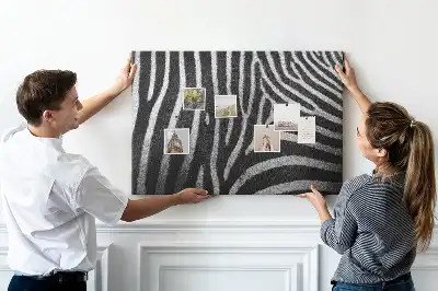 Zebra print cork memo board