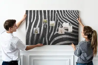 Zebra print cork memo board