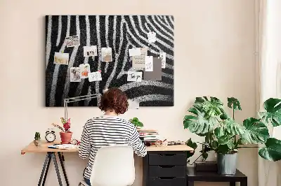 Zebra print cork memo board
