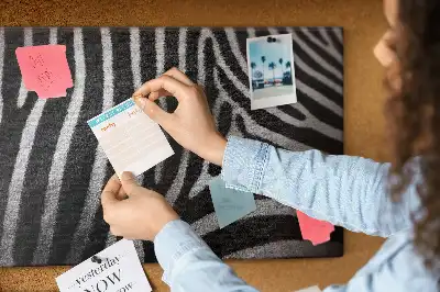 Zebra print cork memo board