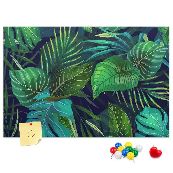 Exotic Leaves Printed Cork Board