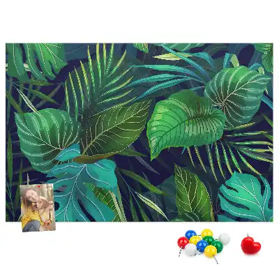 Exotic Leaves Printed Cork Board