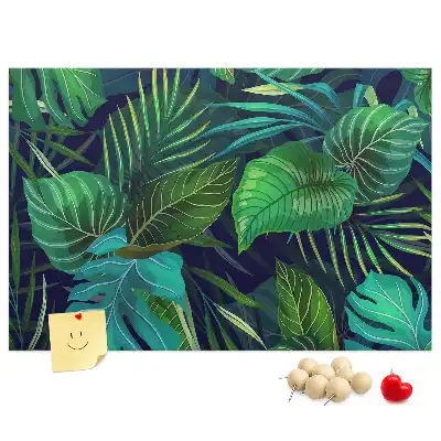 Exotic Leaves Printed Cork Board