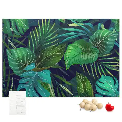 Exotic Leaves Printed Cork Board