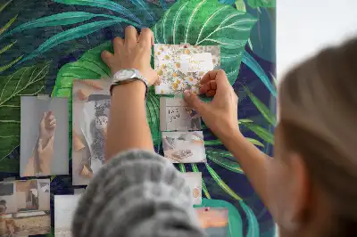 Printed Cork Board Exotic leaves