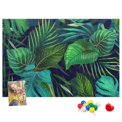 Exotic Leaves Printed Cork Board