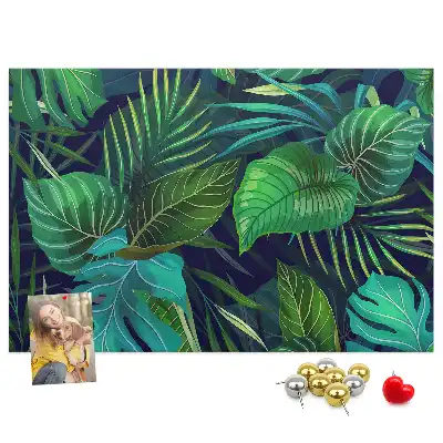 Exotic Leaves Printed Cork Board