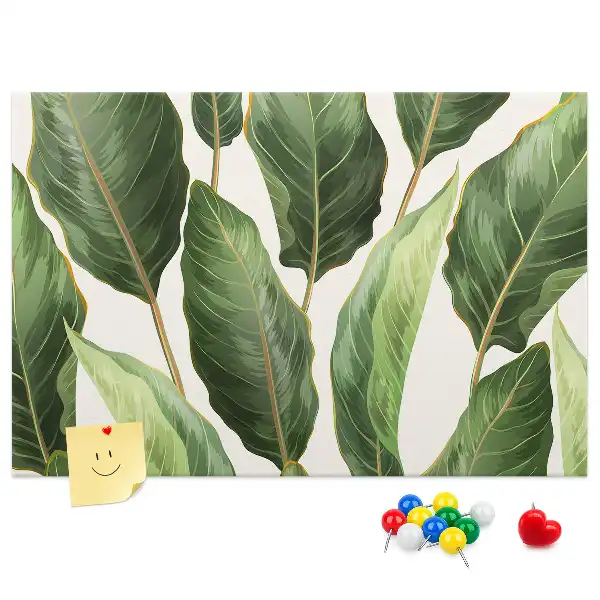 Palm Leaves Printed Cork Memo Board
