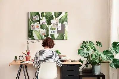 Palm Leaves Printed Cork Memo Board
